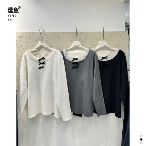 麦希813蝴蝶结针织衫女秋冬