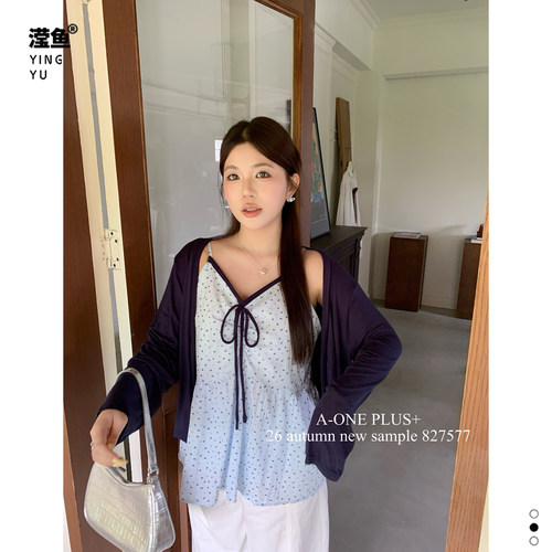AONE827577大码开衫套装女秋季