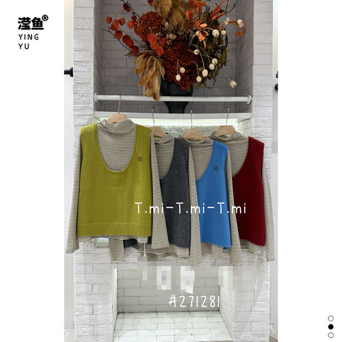 Tmi271281大码针织马甲背心上衣
