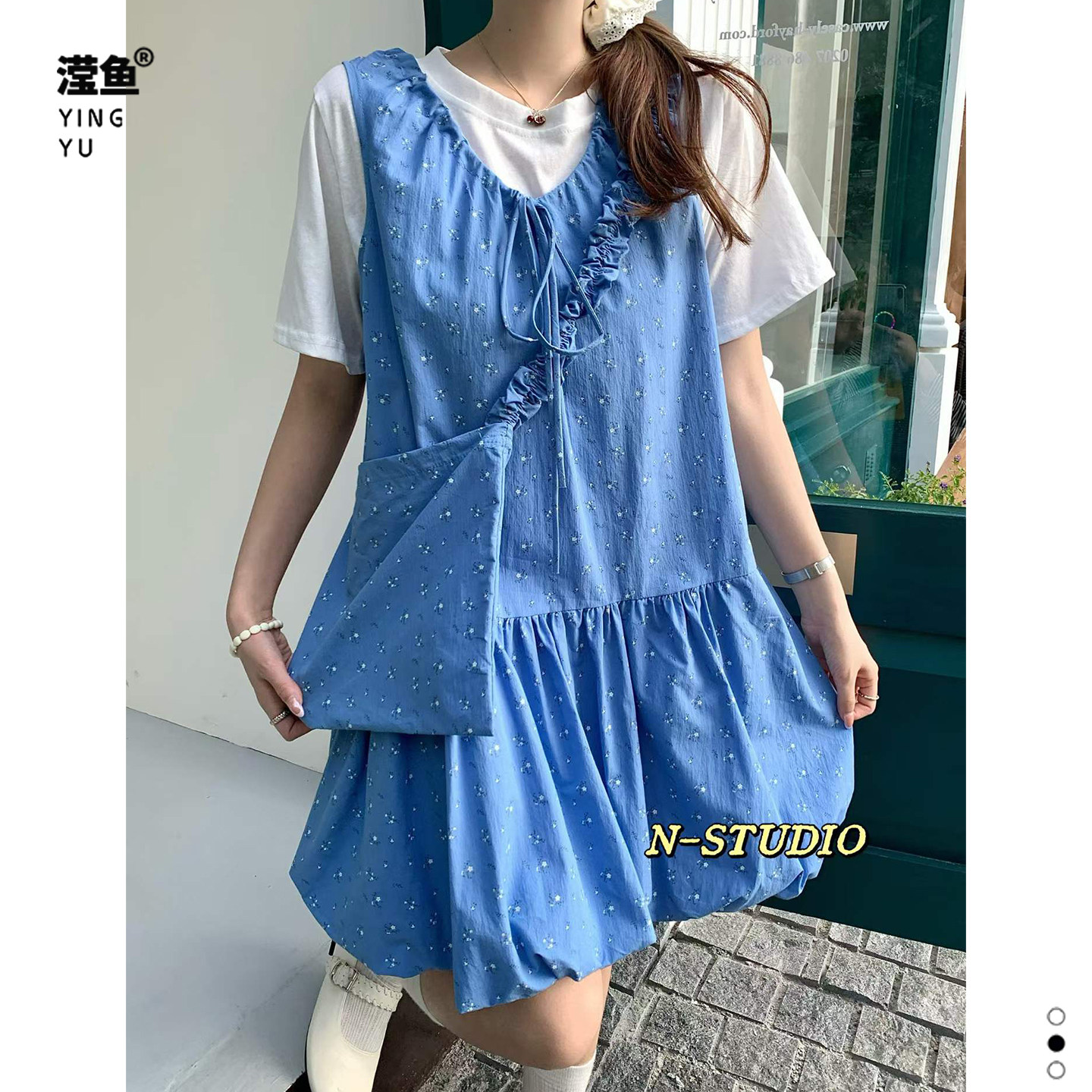 N F5823大码韩版背心裙女夏季宽松显瘦百搭休闲连衣裙背包单独裙