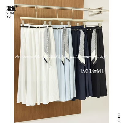 LL9238大码简约高腰A字半身裙