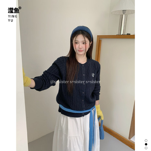 S+191103大码长袖针织开衫女秋