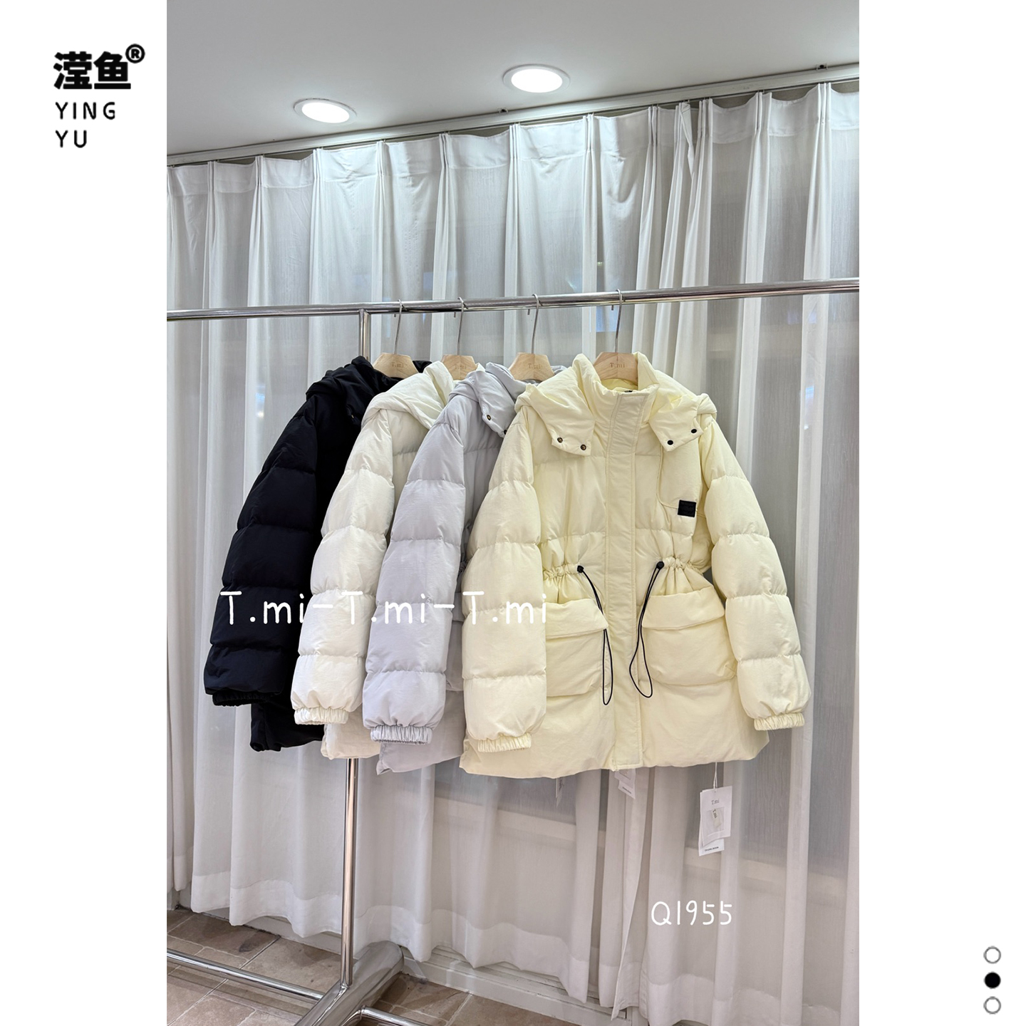 tmiq1955大码连帽棉服外套