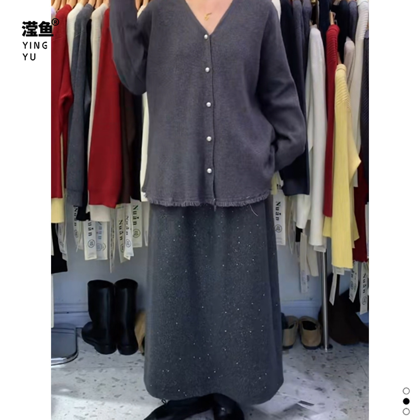 暖 9191大码2025年秋冬新款女亮片半身裙宽松显瘦时尚高级感裙子,女装/女士精品,大码呢大衣,淘宝优惠券,粉丝福利购,淘宝优惠卷