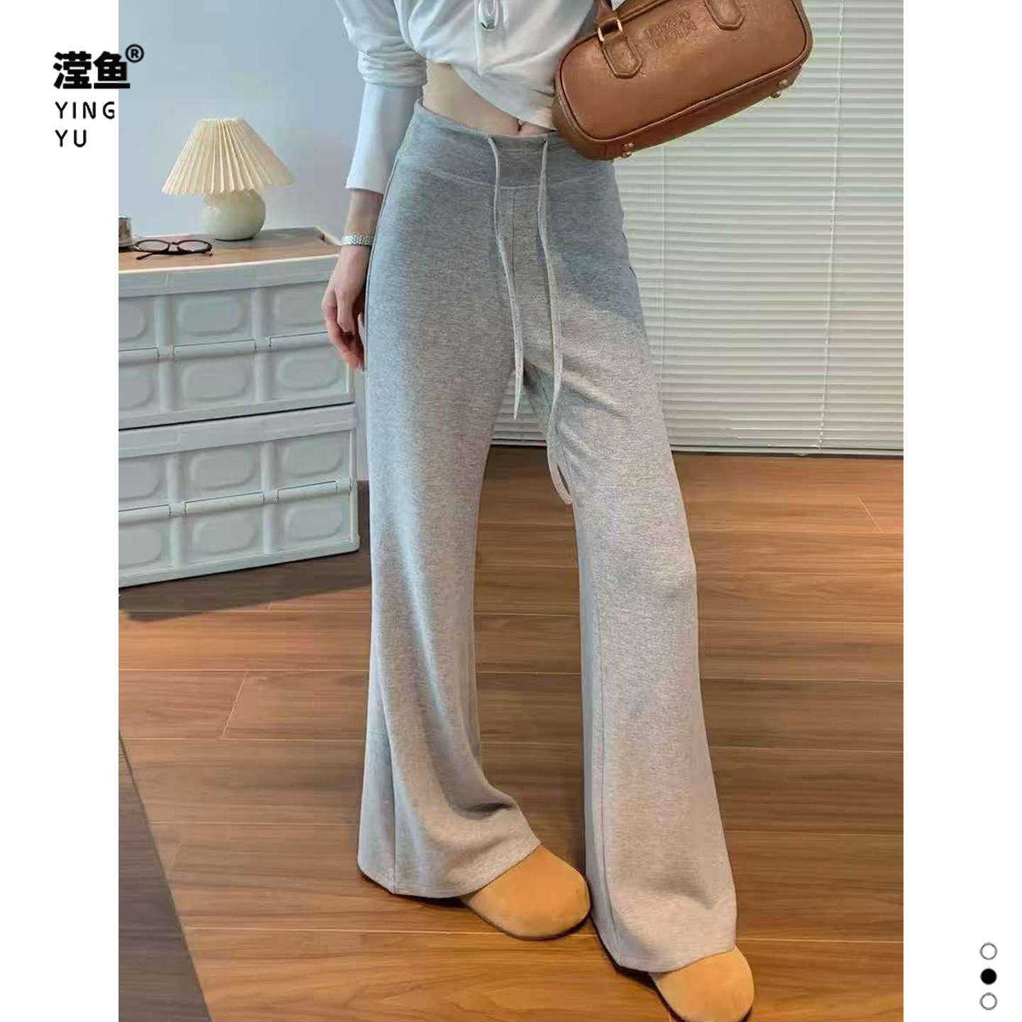 麦希 1550大码新款修身高腰显瘦微喇裤女春季垂感瑜伽裤休闲长裤