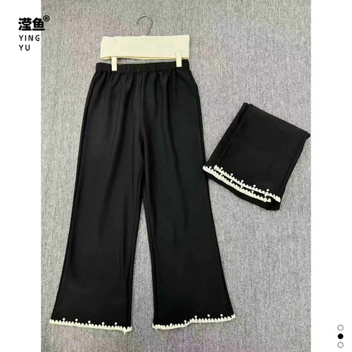 麦希1631大码秋冬加绒微喇裤女