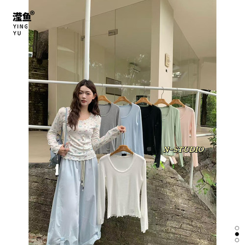 NF6106大码简约风长袖T恤上衣
