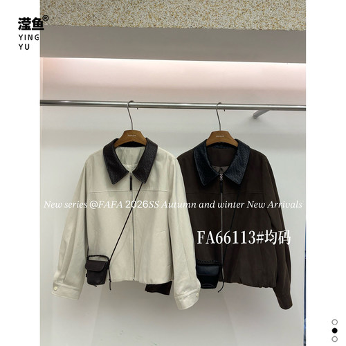FAFAFA66113大码拼接翻领夹克女