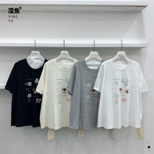 HH30303大码印花短袖T恤女