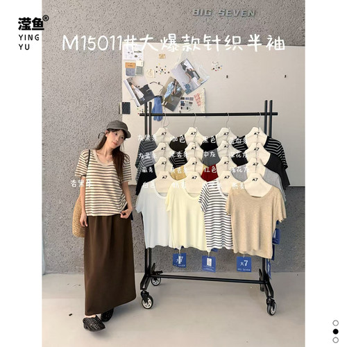 大7M15011大码针织短袖夏季女