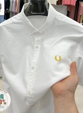 英国正品FP麦穗短袖衬衫男夏季新款纯棉休闲商务百搭上衣半袖衬衣