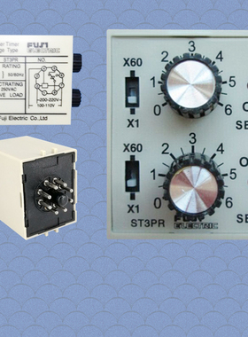 ST3PR限循环延时间继电器220V24V正反双旋钮调节控时10秒60分30SM