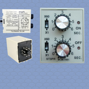 ST3PR限循環延時間繼電器220V24V正反雙旋鈕調節控時10秒60分30SM