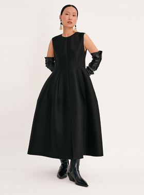 VERSELET短诗2025冬季Ode重磅真丝羊毛立体结构礼服裙无袖连衣裙