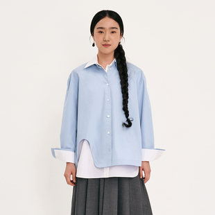 VERSELET短诗 2026春季新品Maelle 有机棉不对称宽松衬衫