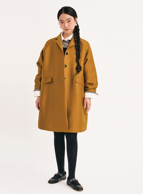 VERSELET短诗2025冬季新品Ether重磅真丝羊毛大衣中长款廓形外套