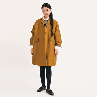 VERSELET短诗2025冬季新品Ether重磅真丝羊毛大衣中长款廓形外套