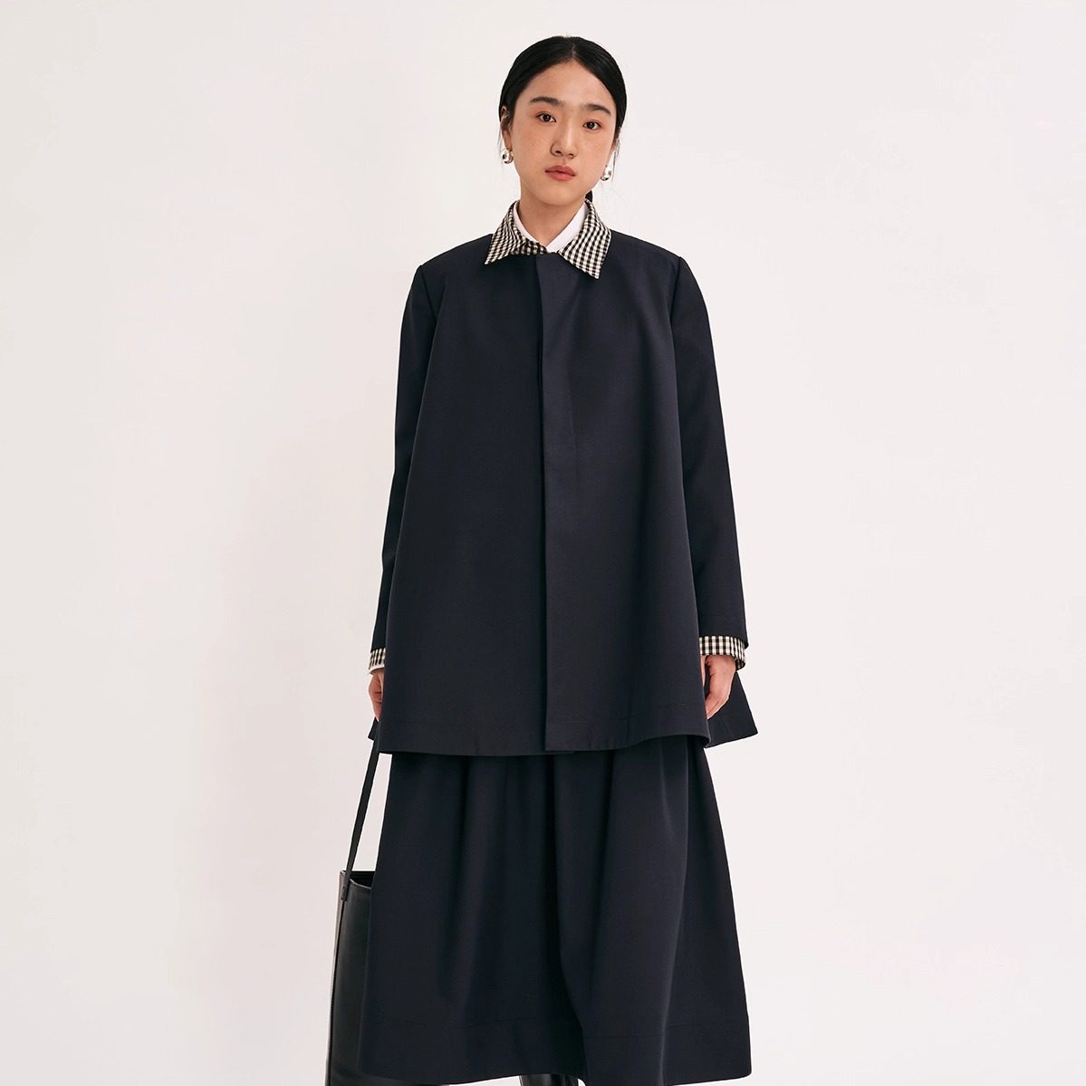 VERSELET短诗 2025冬季新品 Noemi 精纺羊毛防水无领A型外套半裙,女装/女士精品,短外套,淘宝优惠券,粉丝福利购,淘宝优惠卷