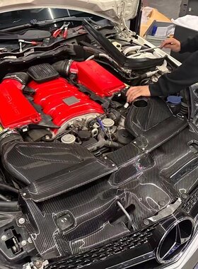 airspeed碳纤维进气风箱套装适配奔驰W204 C63 6.2改装升级动力