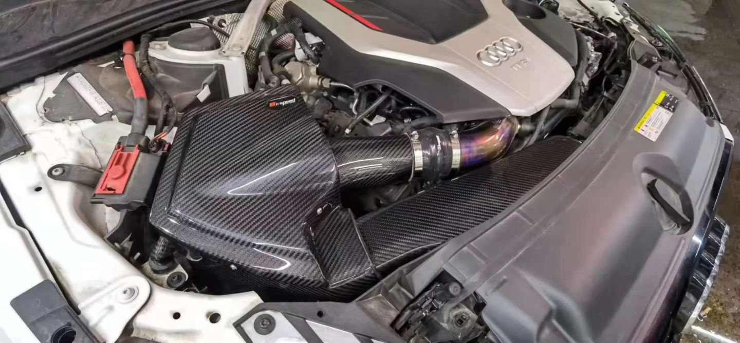 适配奥迪S4 S5 B9 RS4/5改装airspeed碳纤维套件进气风箱冬菇头