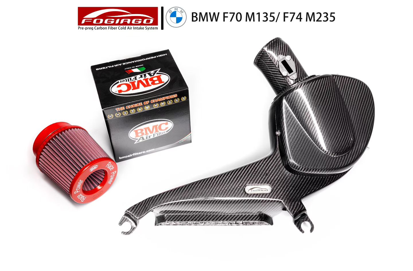 适配宝马F70F74U10U11 X1X2迷你F65F66 B48改装fogiago碳纤进气