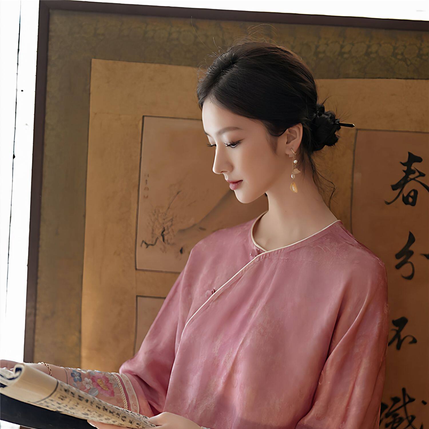 新中式国风上衣女高端复古斜襟印花打底小衫,女装/女士精品,上衣,淘宝优惠券,粉丝福利购,淘宝优惠卷