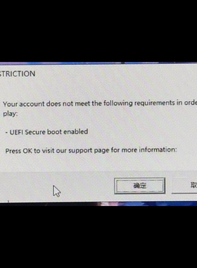 远程修复瓦罗兰特报错van9003 UEFI secure boot enabled弹窗问题