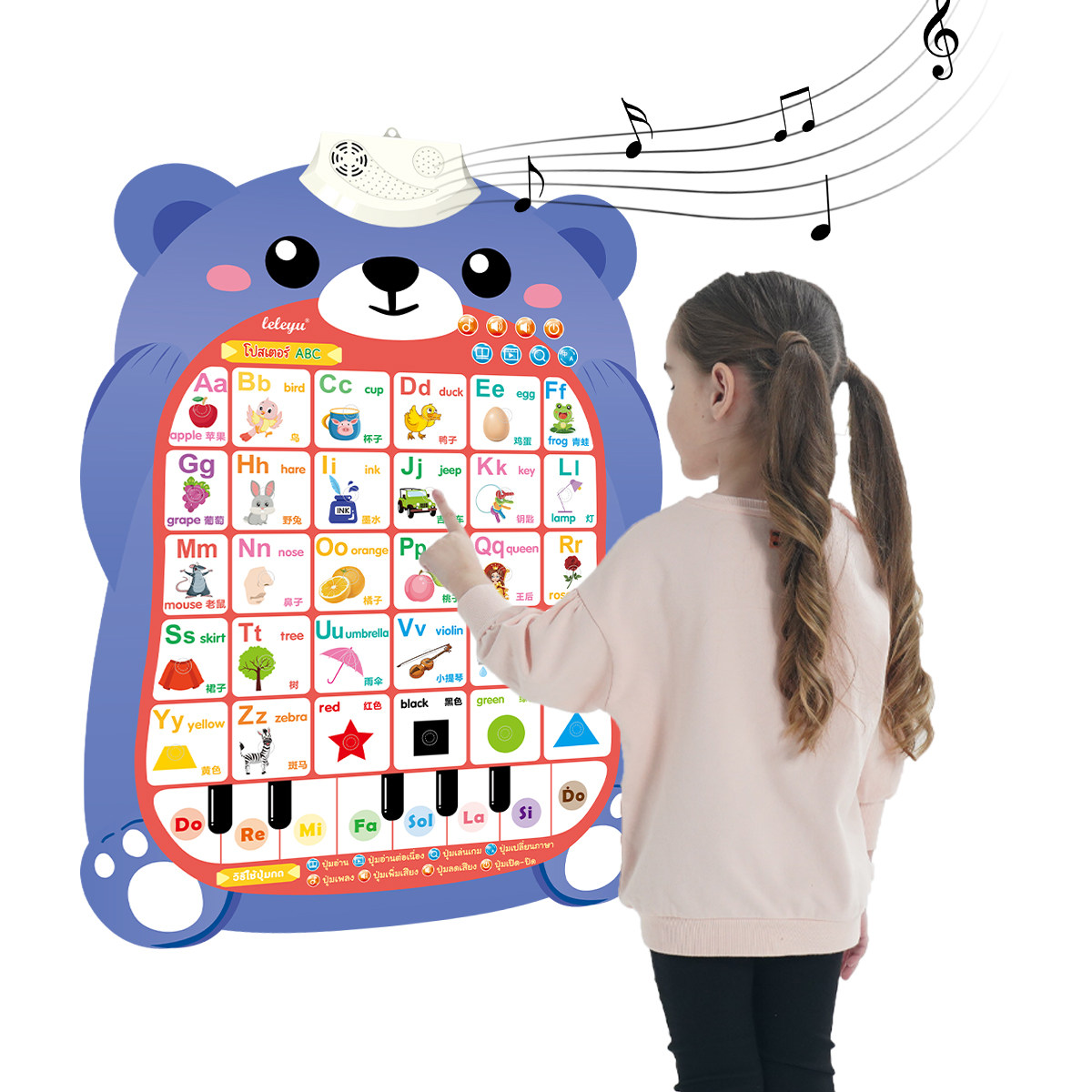 外贸出口泰国热销泰语英文字母有声挂图儿童学习单词益智玩具留学