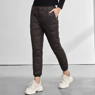 文华羽绒2025年冬季新款羽绒裤女黑色外穿修身显瘦羽绒加厚保暖裤