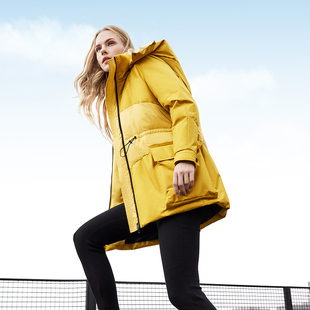 文华羽绒2025秋冬新款羽绒服女中长款修身时尚保暖羽绒服加厚外套