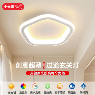 奶油风过道灯极简走廊入户LED吸顶灯楼道新款简约可暗装天花小灯