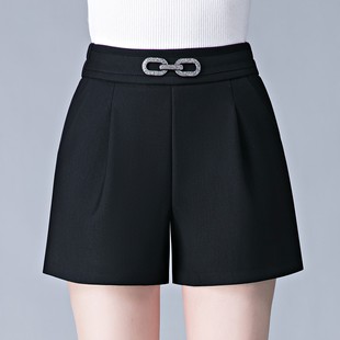 秋冬加大码短裤女弹力松紧高腰a字宽松阔腿显瘦胖MM外穿打底靴裤
