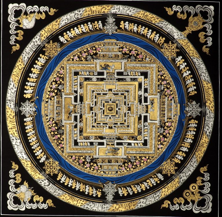 新款印花DMC纯棉十字绣客厅玄关唐卡时轮金刚坛城曼荼罗曼陀罗