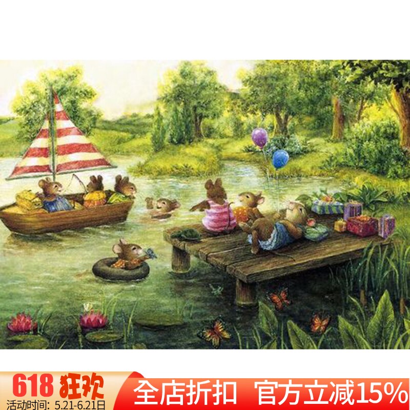 印花兔十字绣正品卡通油画卧室