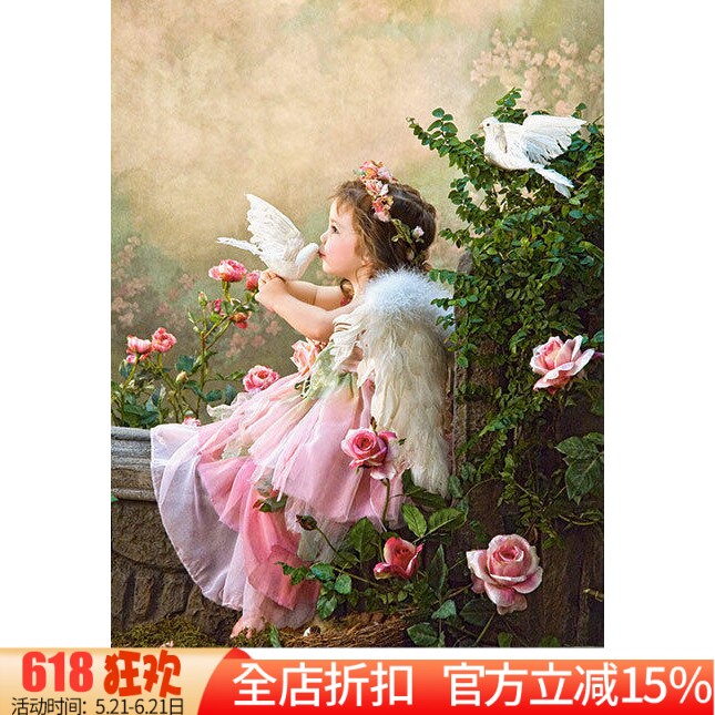 包邮精准印花新款DMC十字绣正品 世界名画油画 小天使的吻