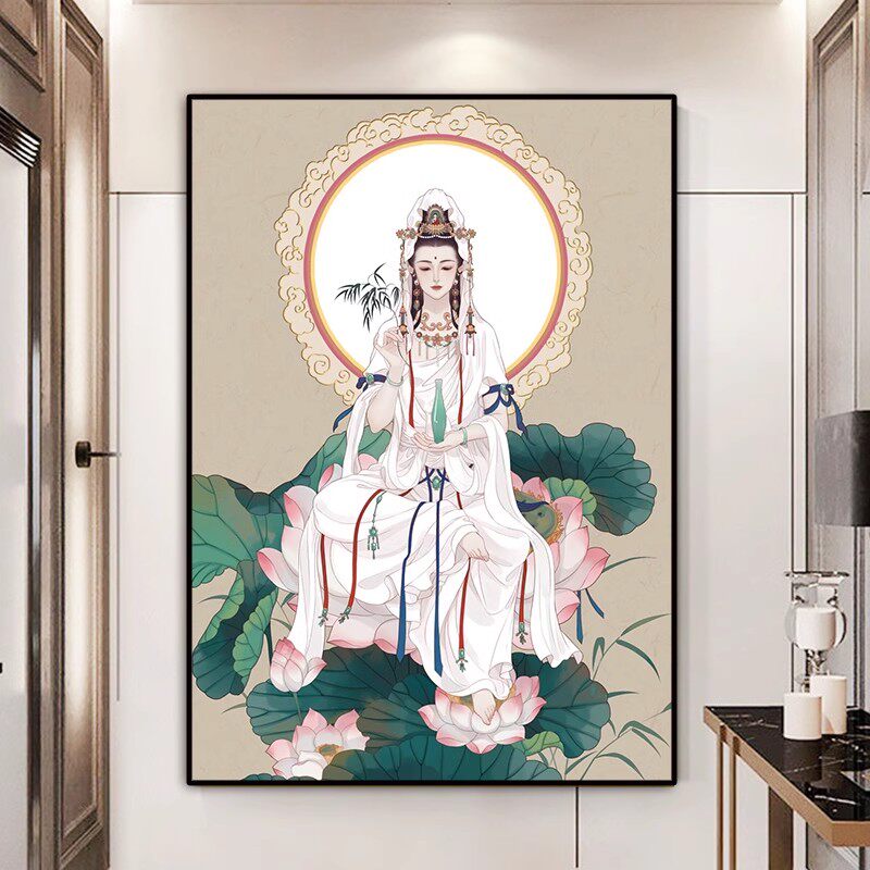新款印花正品DMC十字绣十字绣客厅大画观音菩萨