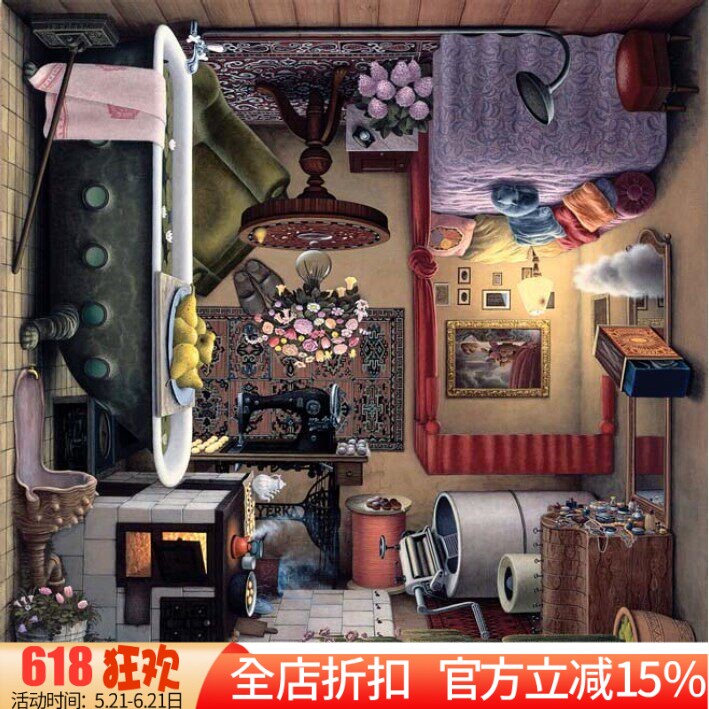 新款精准印花DMC十字绣正品 客厅卧室欧式油画 奇特的房间