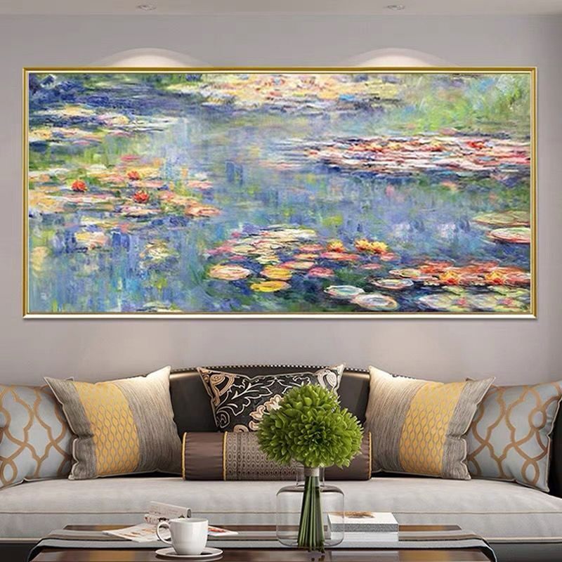 新款印花正品DMC十字绣客厅卧室横版欧式风景世界名画莫奈睡莲