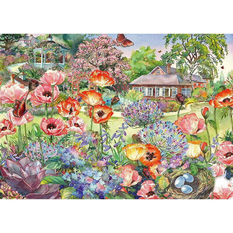 新款印花正品DMC十字绣客厅卧室餐厅现代简约风景花卉 美丽的花圃