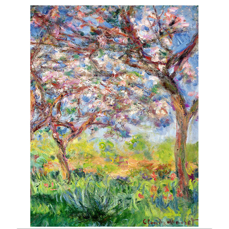 新款印花DMC十字绣客厅卧室餐厅玄关欧式油画莫奈-春天的吉维尼