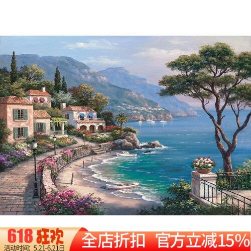 包邮精准印花新款正品DMC十字绣风景 世界名画 油画 遁世仙屋