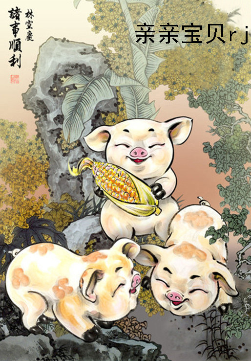 印花客厅玄关走廊水墨画十字绣