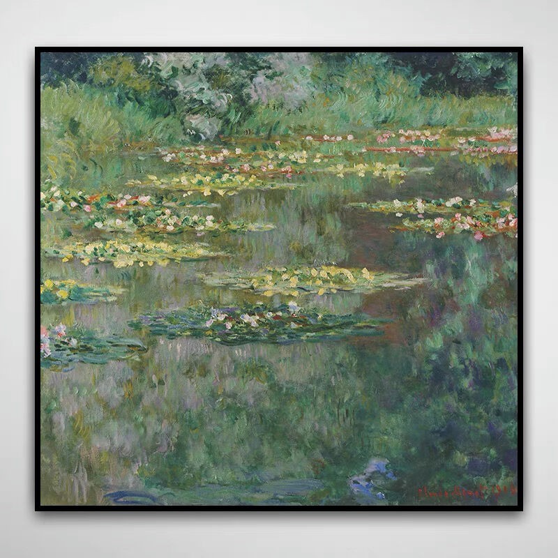 新款印花正品DMC十字绣线绣客厅卧室餐厅玄关欧式油画 莫奈睡莲2