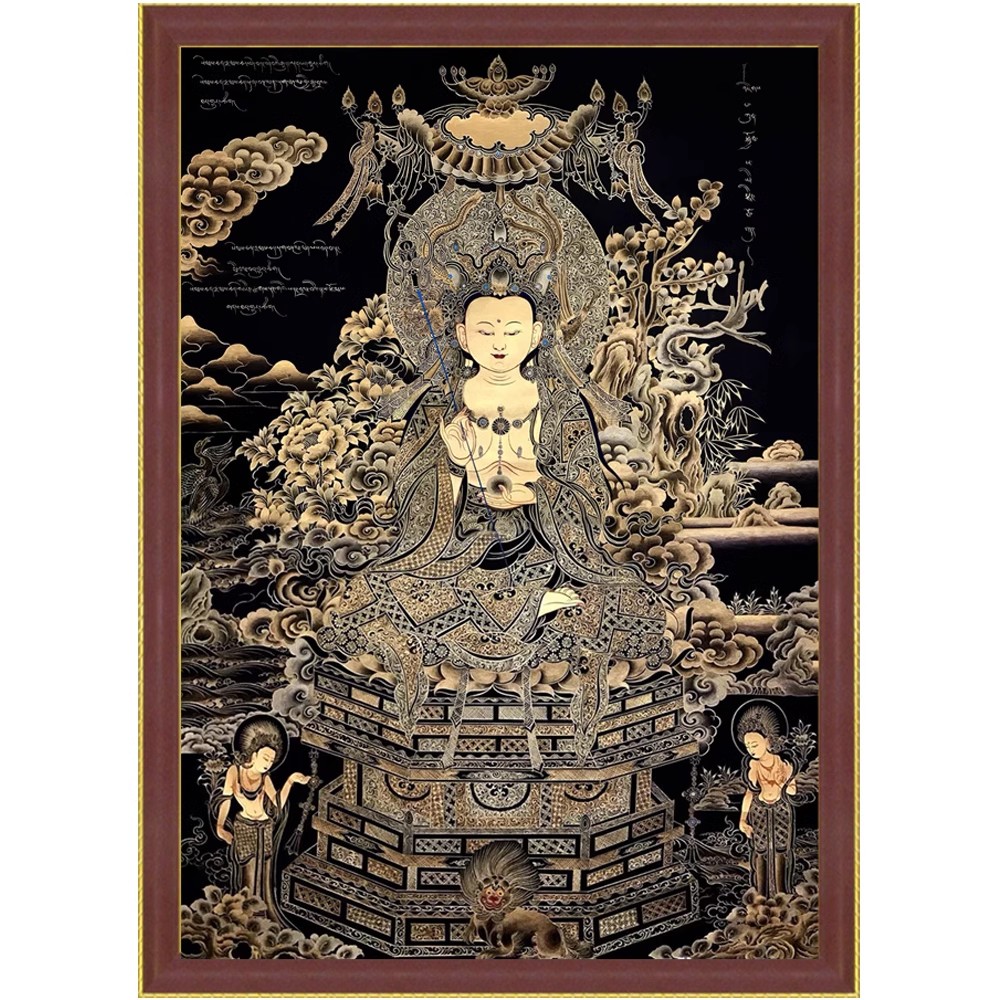 新款正品DMC十字绣纯棉线绣中式客厅佛堂玄关唐卡人物 地藏王菩萨