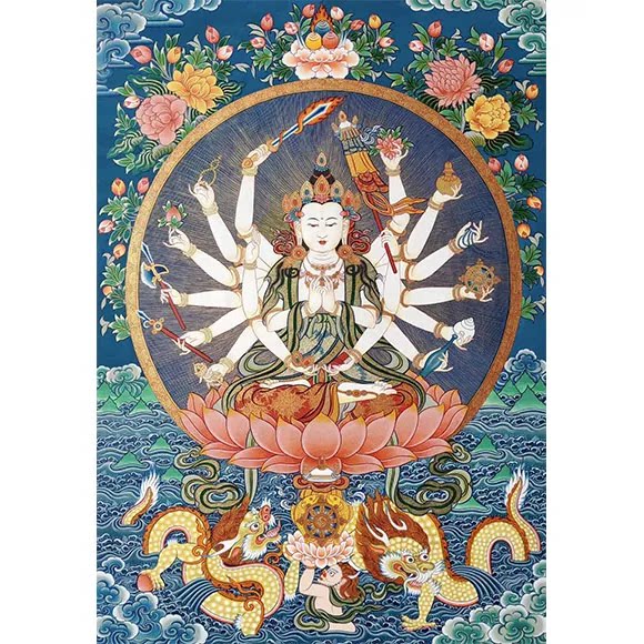 新款正品DMC十字绣手工纯棉线绣客厅书房佛堂画唐卡结缘准提佛母