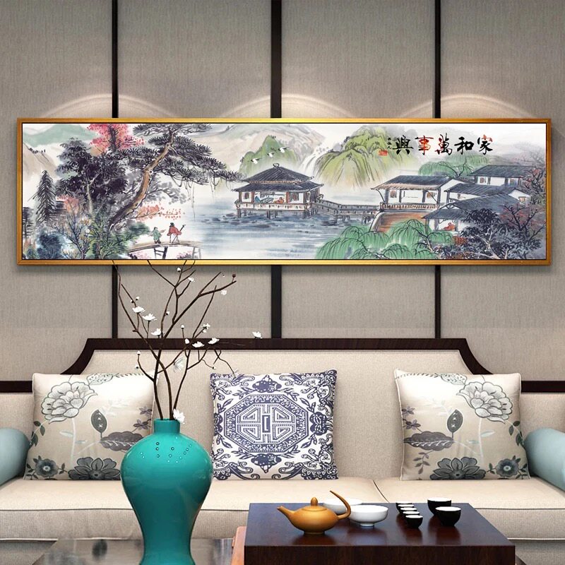 新款印花正品十字绣客厅书房DMC