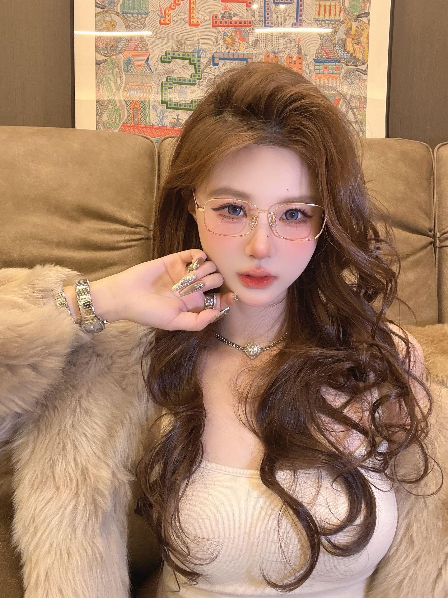 网红纯欲风防蓝光近视眼镜女潮