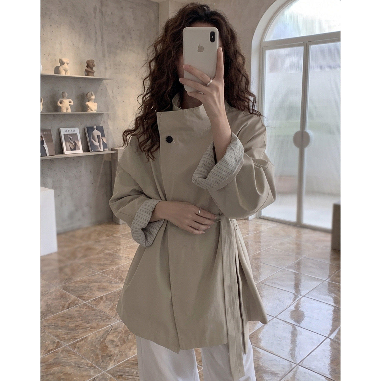 【送运费险】韩版时尚立领风衣女