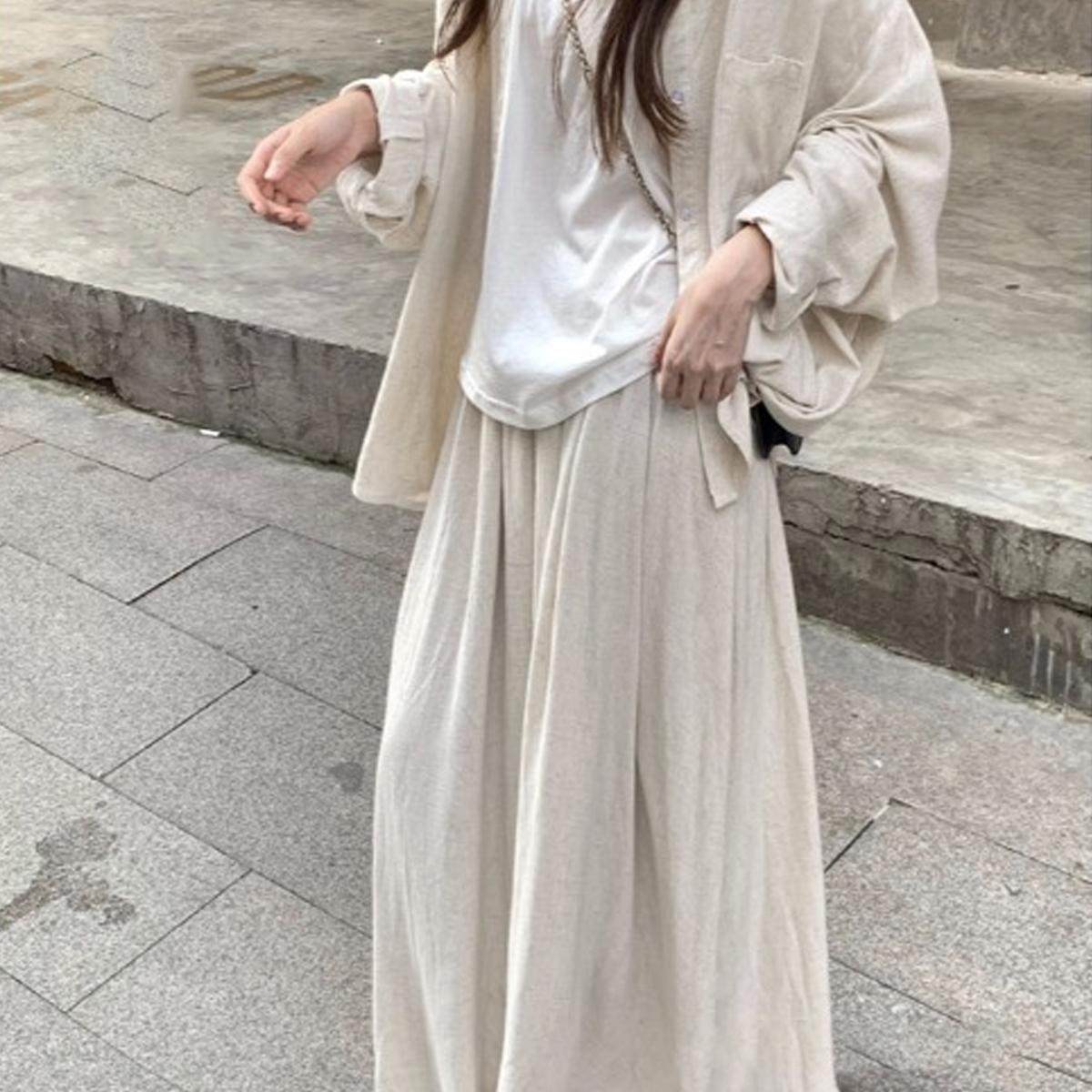 慵懒风套装防晒衬衫半身裙长裙