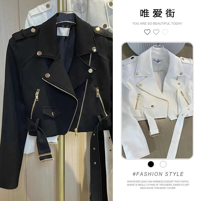 韩版百搭长袖机车夹克外套